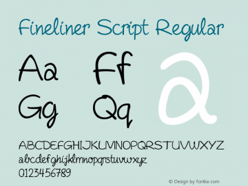 FinelinerScript 1.000 Font Sample
