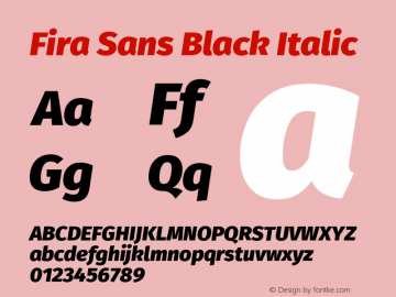 Fira Sans Black Italic Version 4.203图片样张