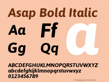Asap Bold Italic Version 1.007图片样张