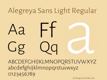 Alegreya Sans Light Version 2.004; ttfautohint (v1.6)图片样张