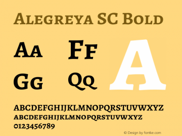 Alegreya SC Bold Version 2.003; ttfautohint (v1.6) Font Sample