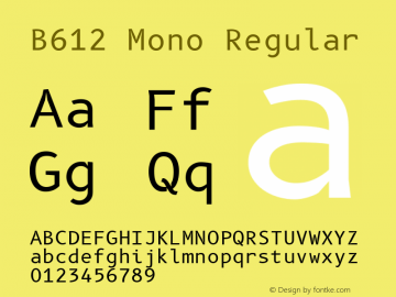 B612 Mono Regular Version 1.008 Font Sample