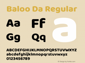 Baloo Da Regular Version 1.443;PS 1.000;hotconv 16.6.51;makeotf.lib2.5.65220; ttfautohint (v1.6)图片样张