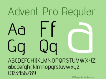 Advent Pro Regular Version 2.002图片样张