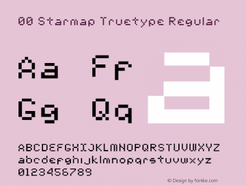 00 Starmap Truetype Regular 1.2 Font Sample