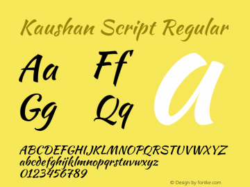 KaushanScript-Regular Version 1.002; ttfautohint (v1.4.1) Font Sample