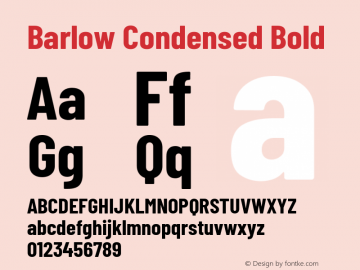 Barlow Condensed Bold Version 1.408 Font Sample