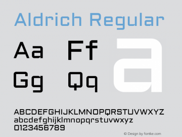 Aldrich Regular Version 1.002 2011 Font Sample