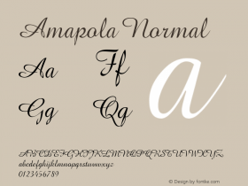 Amapola Normal Macromedia Fontographer 4.1.5 2/11/99图片样张