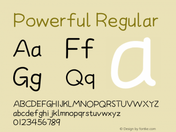 Powerful Version 1.00 December 31, 2019, initial release Font Sample