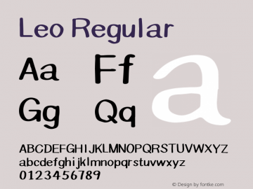 Leo Version 1.00 February 27, 2020, initial release Font Sample