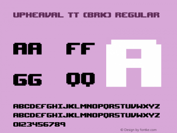 Upheaval TT (BRK) Regular Version 2.09 Font Sample
