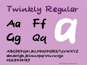 Twinkly Version 1.00 March 6, 2020, initial release Font Sample