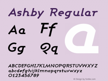 Ashby Regular 1.0 Font Sample