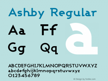 Ashby Regular 1.0 Font Sample