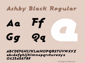 Ashby Black Regular 1.0 Font Sample