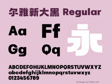 尔雅新大黑 Regular  Font Sample