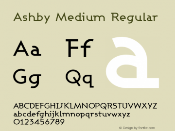 Ashby Medium Regular 1.0 Font Sample