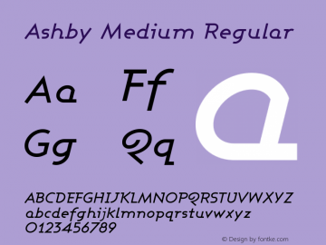 Ashby Medium Regular 1.0 Font Sample