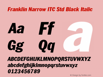 FranklinNarrowITCStd-BlackIta Version 1.00图片样张