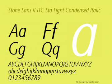 StoneSansIIITCStd-LtCnIt Version 1.00图片样张