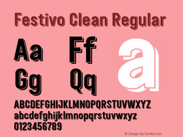 Festivo Clean W03 Shadow1 Version 1.00 Font Sample