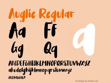 Auglie Version 1.000 Font Sample