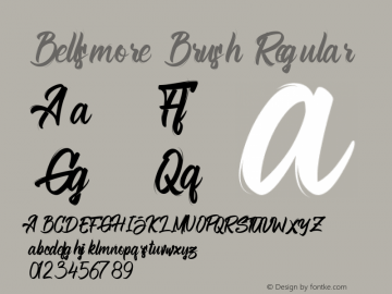 Bellsmore Brush 1.00 Font Sample