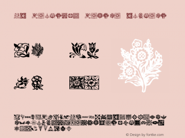 KR Fleurish Floral Regular Macromedia Fontographer 4.1 12/24/01图片样张