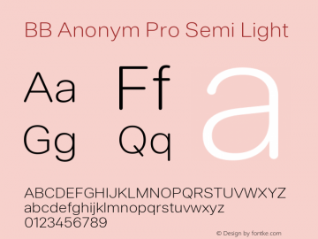 BB Anonym Pro Semi Light 2.000图片样张