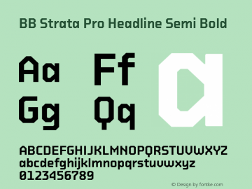 BB Strata Pro Headline Semi Bold 3.001 Font Sample