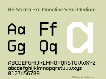 BB Strata Pro Monoline Semi Medium 3.001 Font Sample