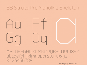 BB Strata Pro Monoline Skeleton 3.001 Font Sample