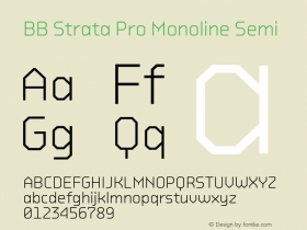 BB Strata Pro Monoline Semi 3.001 Font Sample