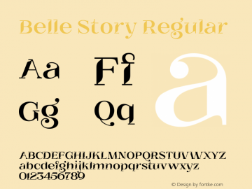 Belle Story 1.000 Font Sample