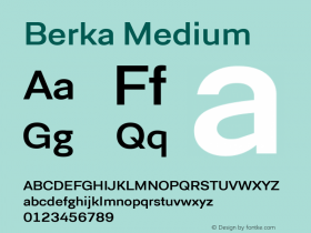 Berka Medium 1.000 Font Sample