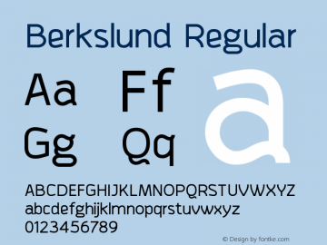 Berkslund 1.000 Font Sample