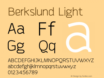 Berkslund Light 1.000 Font Sample