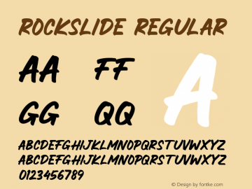 ROCKSLIDE Regular Version 1.00;January 18, 2021;FontCreator 13.0.0.2683 64-bit图片样张