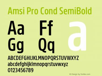 Amsi Pro Cond SemiBold 2.030 Font Sample