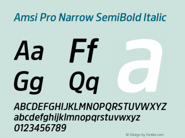 Amsi Pro Narrow SemiBold Italic 2.030图片样张