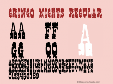 Gringo Nights Regular 2001; 1.0, initial release图片样张