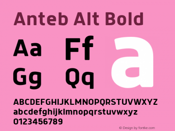Anteb Alt Bold 1.000 Font Sample
