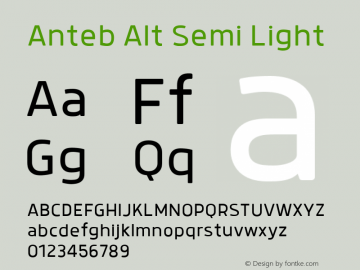 Anteb Alt Semi Light 1.000 Font Sample