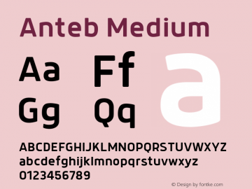 Anteb Medium 1.000 Font Sample