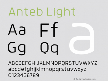 Anteb Light 1.000 Font Sample