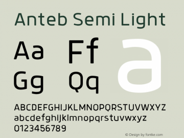 Anteb Semi Light 1.000 Font Sample