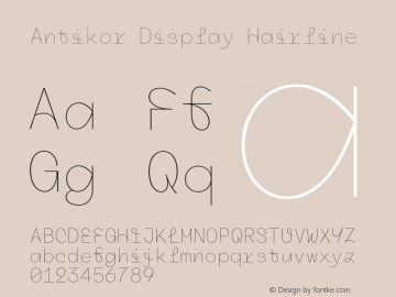 Antikor Display Hairline 1.000 Font Sample