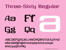 Three-Sixty Regular Version 2.00; December, 2001 Font Sample