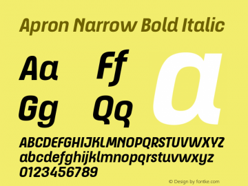 Apron Narrow Bold Italic 1.000图片样张